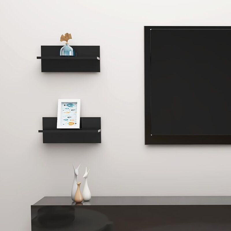 

Estantes de pared 2 unidades negro brillante 40x11,5x18 cm - Negro - Youthup