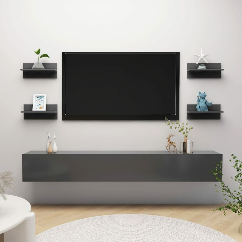 

Estantes de pared 4 unidades aglomerado gris 40x11,5x18 cm - Gris - Youthup
