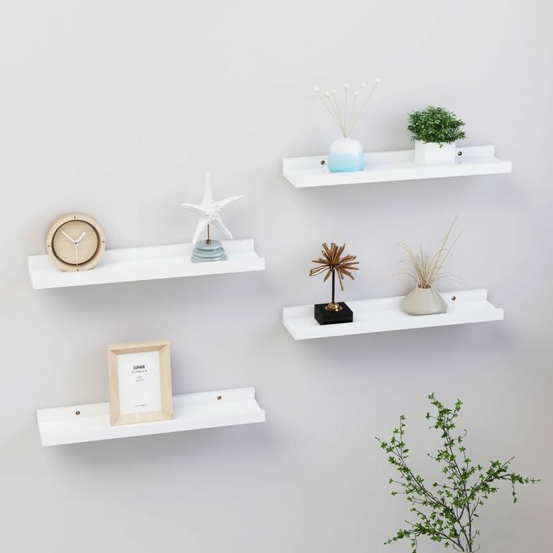 

Estantes de pared 4 unidades blanco 40x9x3 cm - Blanco - Youthup
