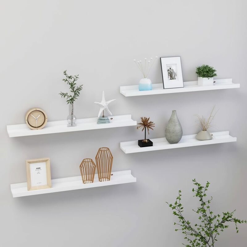 

Estantes de pared 4 unidades blanco 60x9x3 cm - Blanco - Youthup