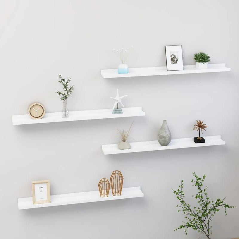 

Estantes de pared 4 unidades blanco 80x9x3 cm - Blanco - Youthup