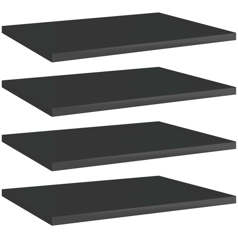 

Estantes estantería 4 uds aglomerado negro brillo 40x30x1,5 cm - Negro - Youthup