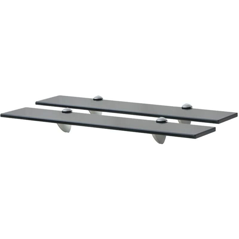 

YOUTHUP Estantes flotantes 2 unidades vidrio 8 mm 60x10 cm - Negro