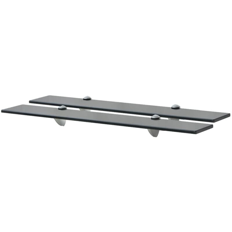 

YOUTHUP Estantes flotantes 2 unidades vidrio 8 mm 70x10 cm - Negro