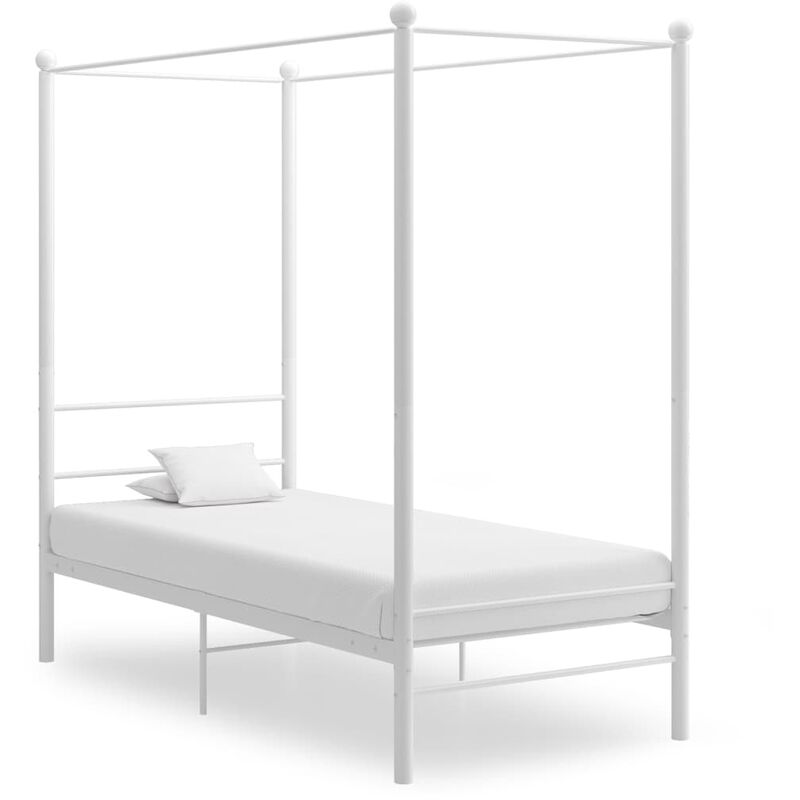 

Estructura de cama con dosel metal blanco 100x200 cm - Blanco - Youthup