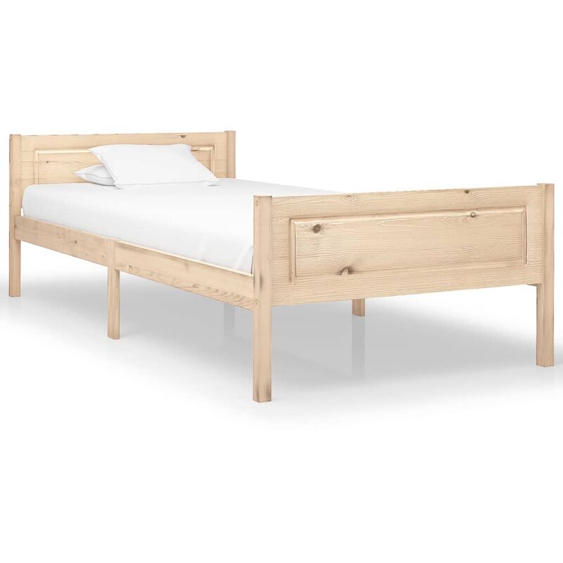 

Estructura de cama de madera maciza de pino 90x200 cm - Marrón - Youthup