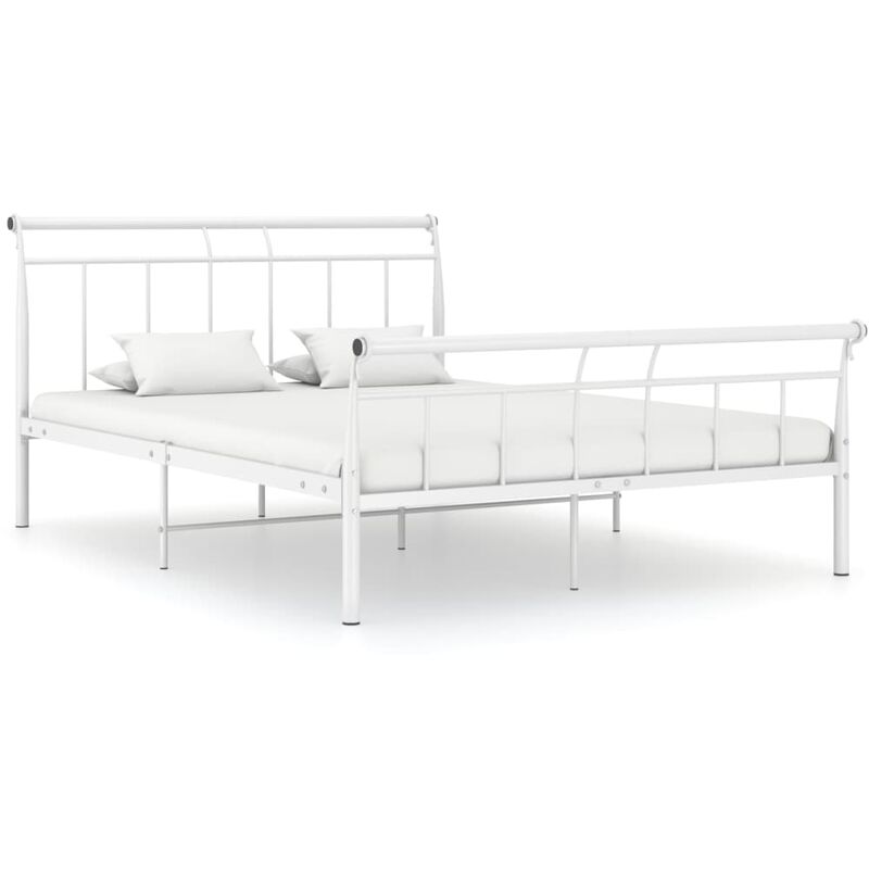 

Estructura de cama de metal blanco 140x200 cm - Blanco - Youthup