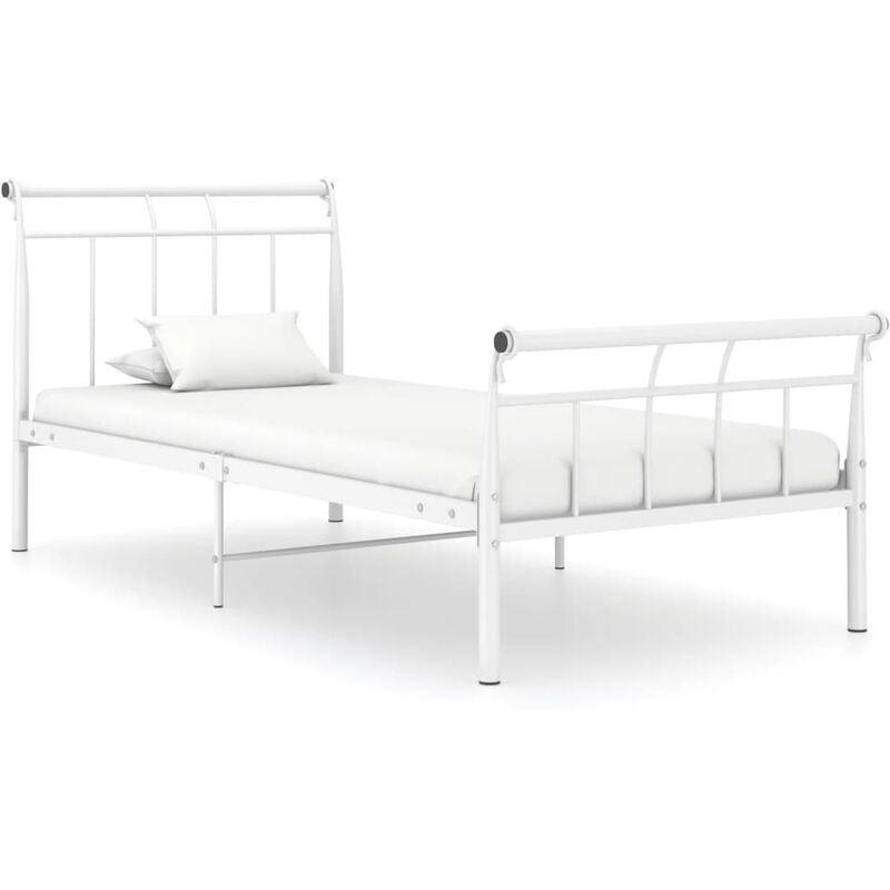 

Estructura de cama de metal blanco 90x200 cm - Blanco - Youthup