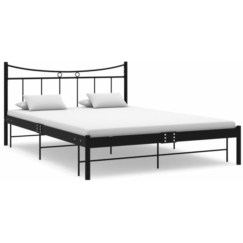 

Estructura de cama de metal y madera contrachapada 140x200 cm - Negro - Youthup
