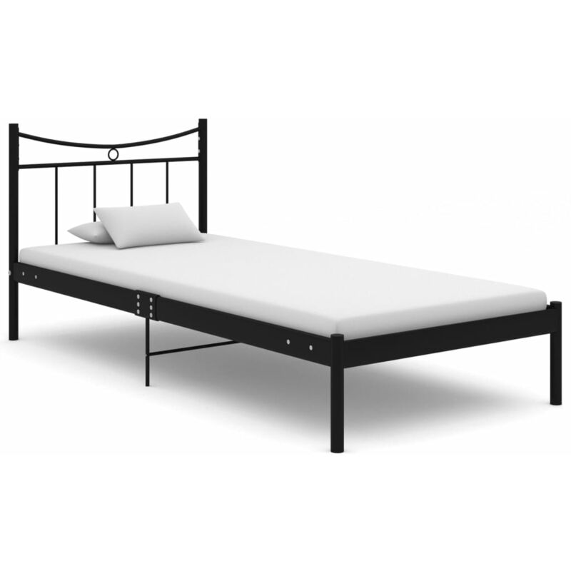 

Estructura de cama de metal y madera contrachapada 90x200 cm - Negro - Youthup