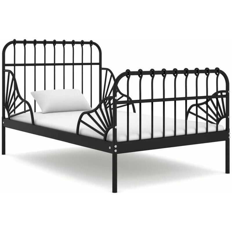 

Estructura de cama extensible metal negra 80x130/200 cm - Negro - Youthup