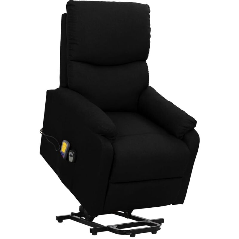 Fauteuil de massage inclinable Noir Tissu - Noir - Youthup