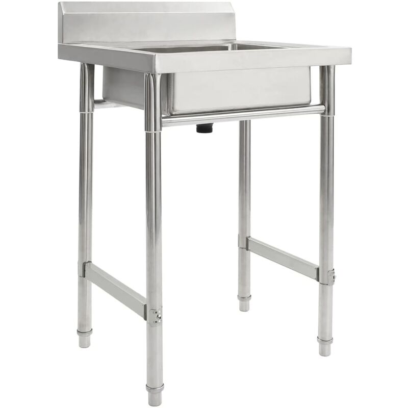 

Fregadero de cocina con un seno acero inoxidable - Plateado - Youthup