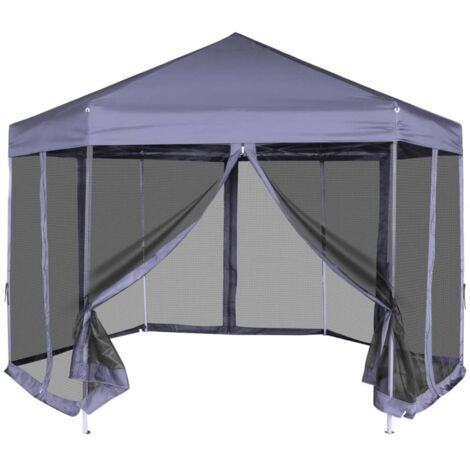YOUTHUP Gazebo Esagonale Pop-Up con 6 Pareti Blu Scuro 3,6x3,1 m