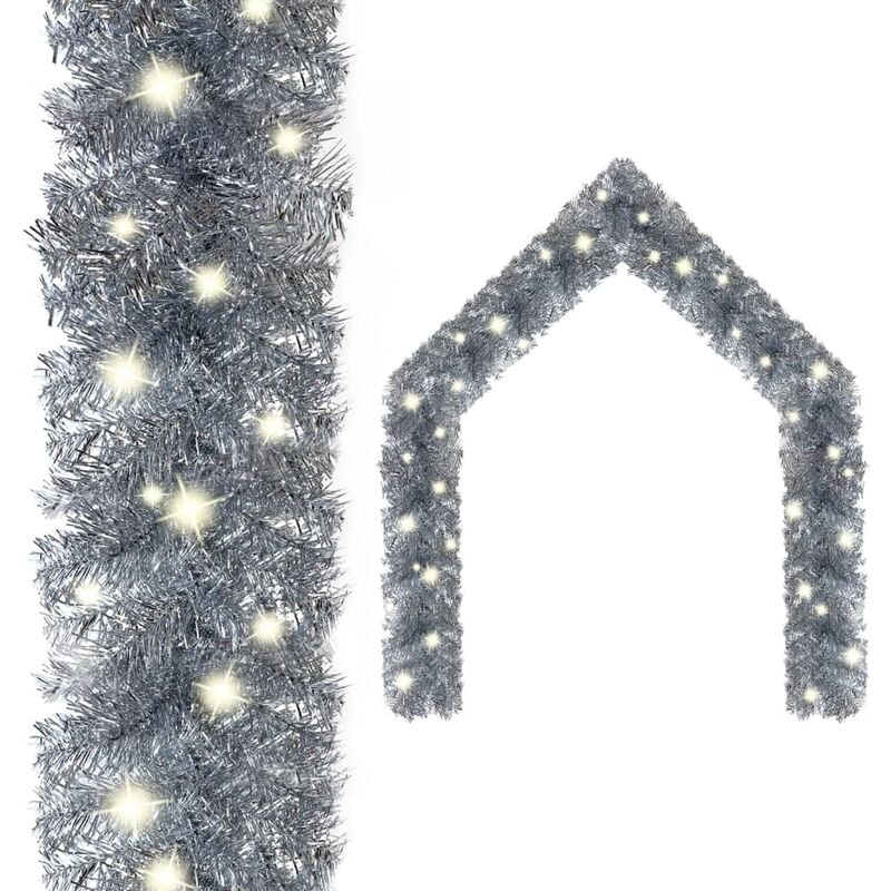 

Guirnalda de Navidad con luces LED plata 10 m - Plateado - Youthup