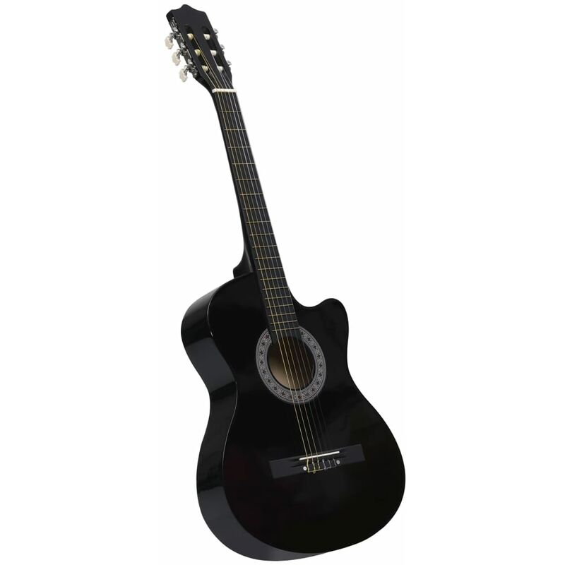 

Guitarra acústica occidental con cutaway y 6 cuerdas negro 38' - Negro - Youthup