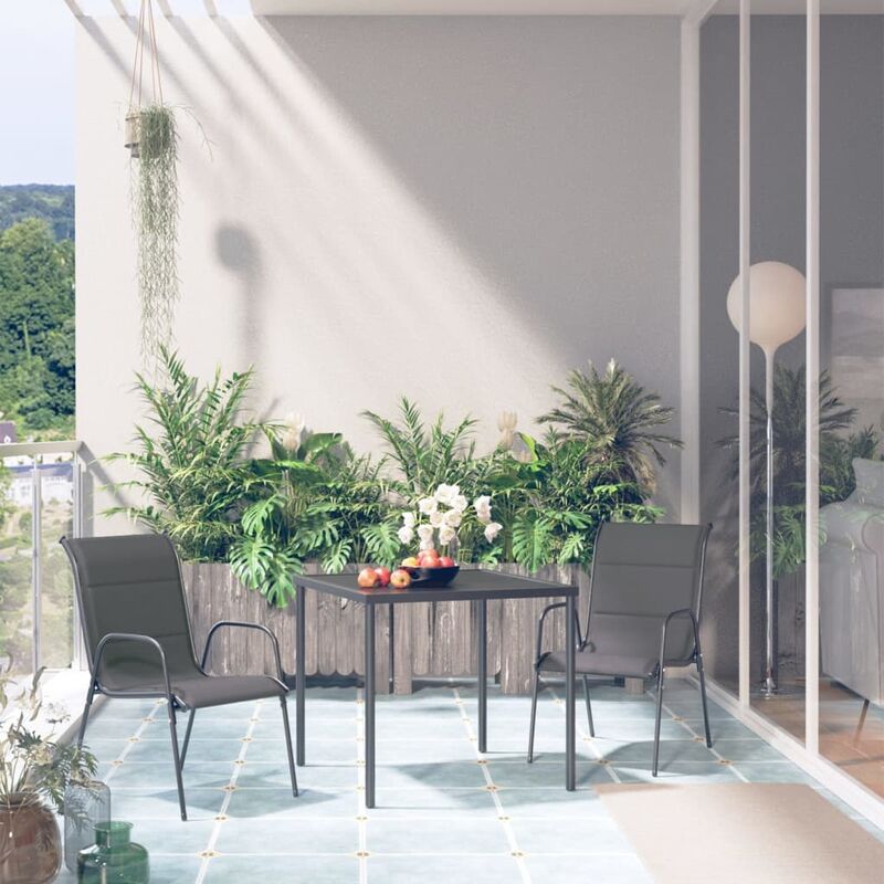 

Juego de comedor de jardín 3 piezas acero gris antracita - Antracita - Youthup