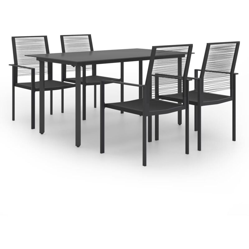 

Juego de comedor de jardín 5 piezas - Negro - Youthup