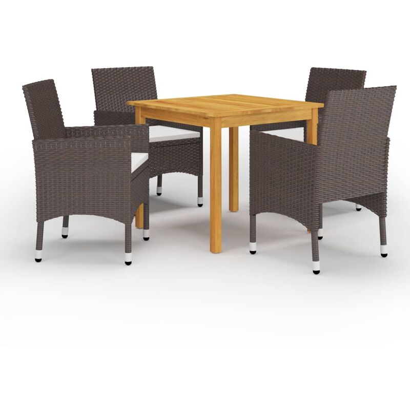 

Juego de comedor de jardín de 5 piezas marrón - Marrón - Youthup