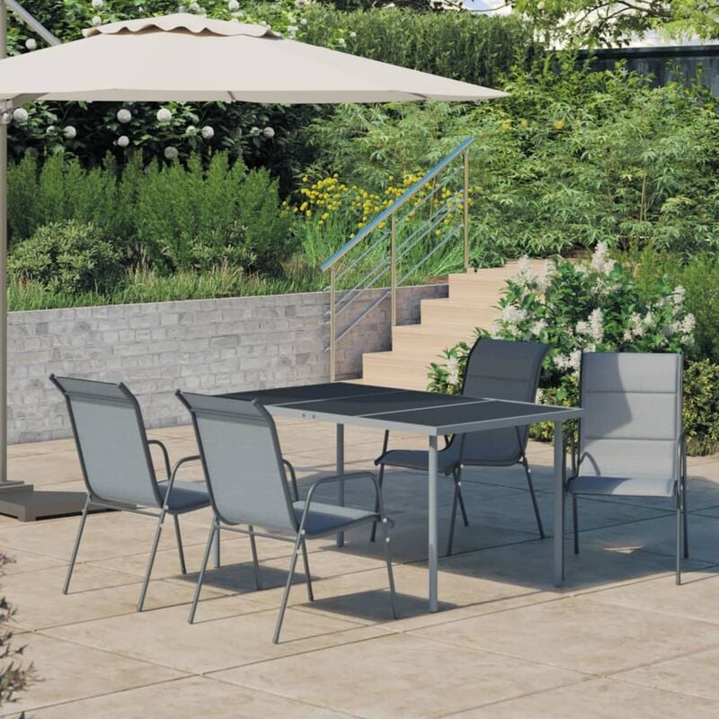 

Juego de comedor para jardín 5 piezas acero gris antracita - Antracita - Youthup