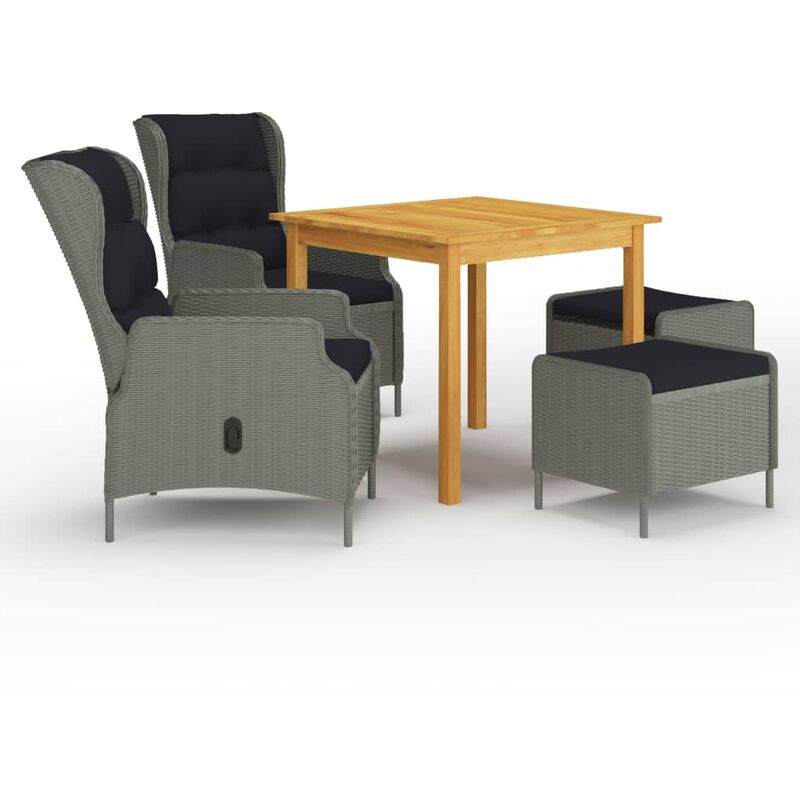 

Juego de comedor para jardín 5 piezas gris claro - Gris - Youthup