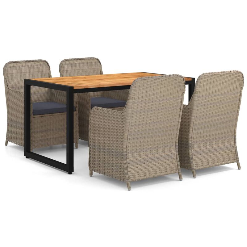 

Juego de comedor para jardín 5 piezas marrón - Marrón - Youthup