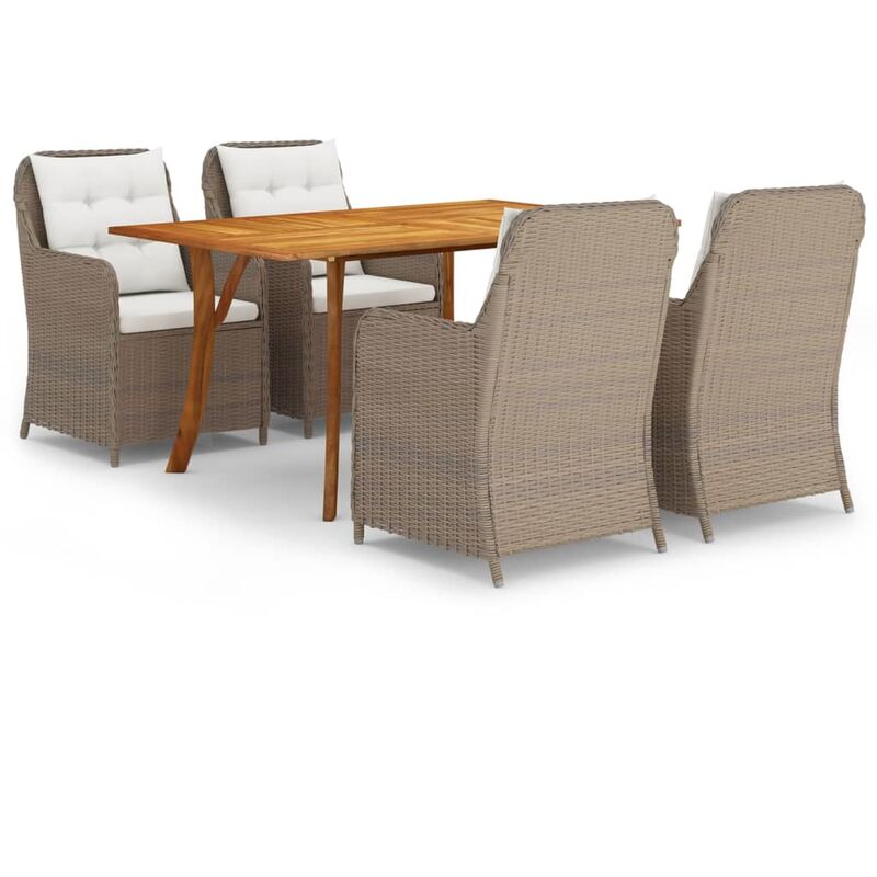 

Juego de comedor para jardín 5 piezas marrón - Marrón - Youthup