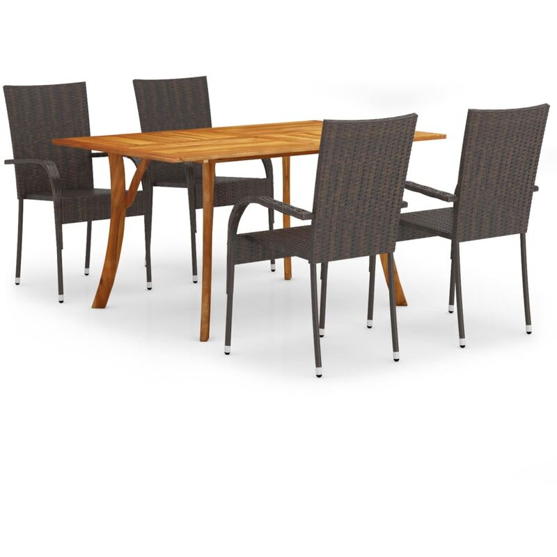 

Juego de comedor para jardín 5 piezas marrón - Marrón - Youthup