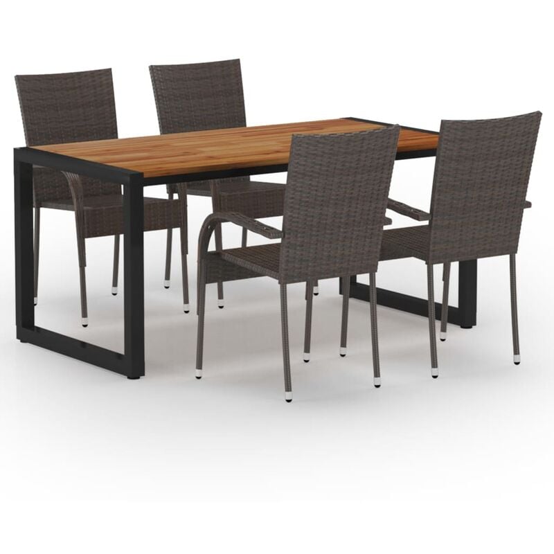 

Juego de comedor para jardín 5 piezas marrón - Marrón - Youthup