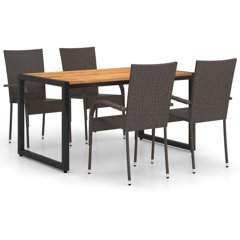 

Juego de comedor para jardín 5 piezas marrón - Marrón - Youthup