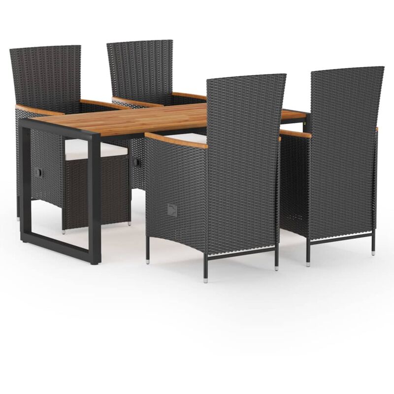 

Juego de comedor para jardín 5 piezas negro - Negro - Youthup