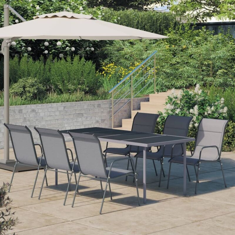 

Juego de comedor para jardín 7 piezas acero gris antracita - Antracita - Youthup