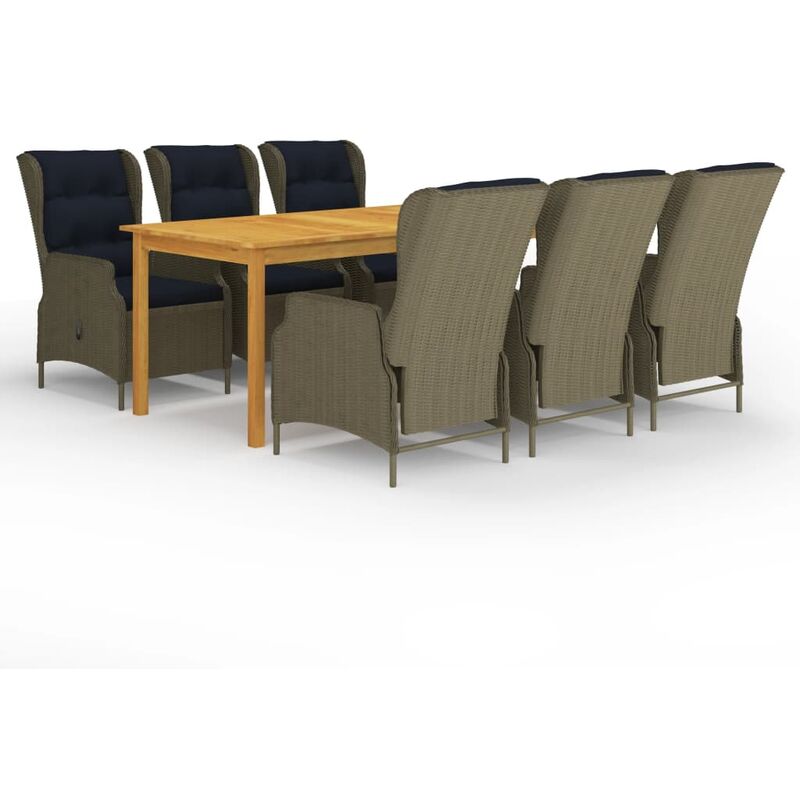 

Juego de comedor para jardín 7 piezas marrón - Marrón - Youthup