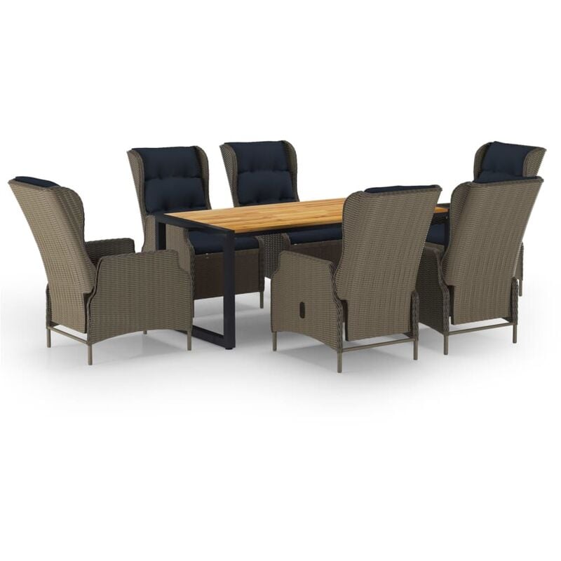 

Juego de comedor para jardín 7 piezas marrón - Marrón - Youthup