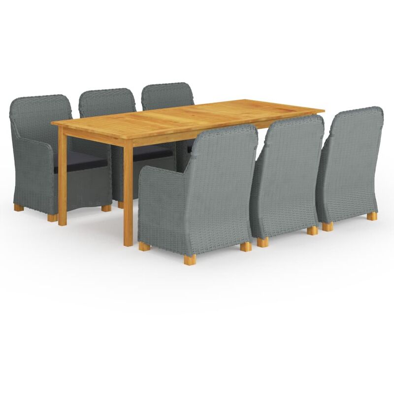 

Juego de comedor para jardín 9 piezas gris claro - Gris - Youthup