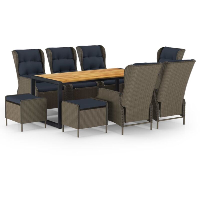 

Juego de comedor para jardín 9 piezas marrón - Marrón - Youthup