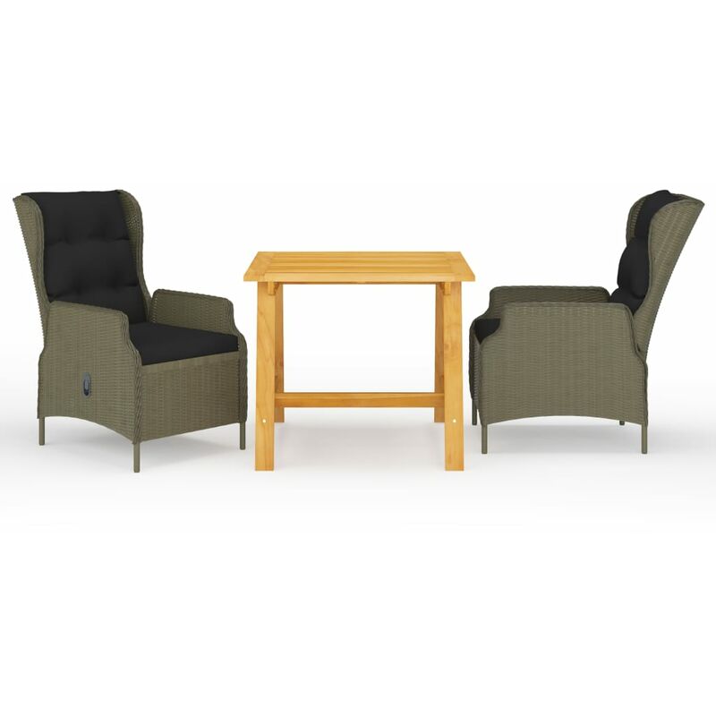 

Juego de comedor para jardín de 3 piezas marrón - Marrón - Youthup