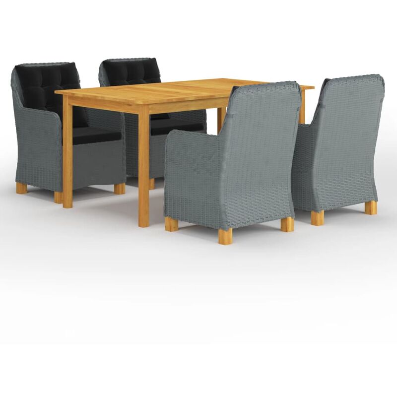 

Juego de comedor para jardín de 5 piezas gris claro - Gris - Youthup