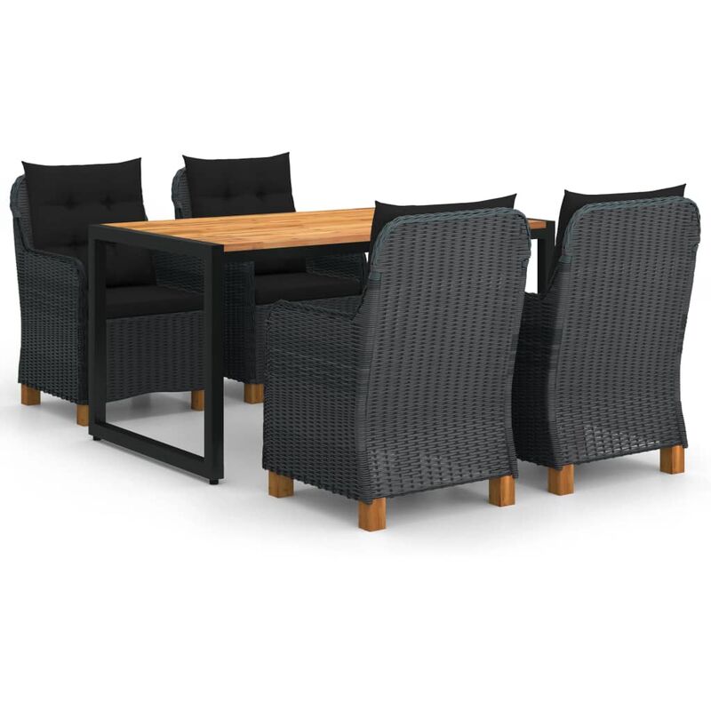 

Juego de comedor para jardín de 5 piezas gris oscuro - Gris - Youthup