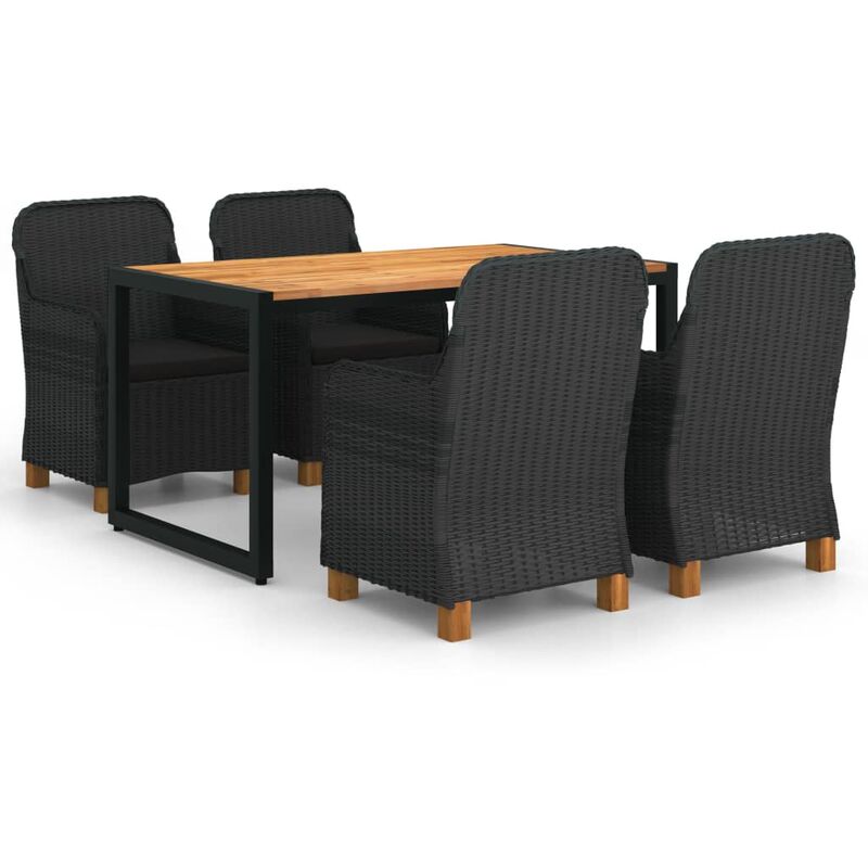

Juego de comedor para jardín de 5 piezas gris oscuro - Gris - Youthup