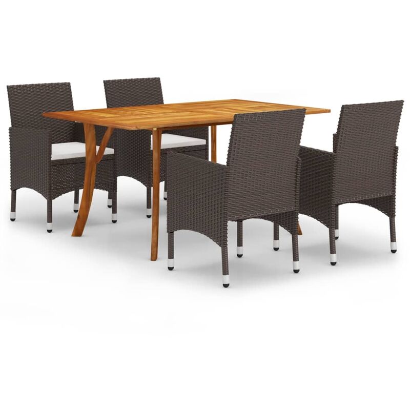 

Juego de comedor para jardín de 5 piezas marrón - Marrón - Youthup