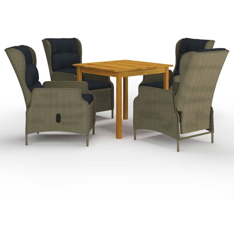 

Juego de comedor para jardín de 5 piezas marrón - Marrón - Youthup