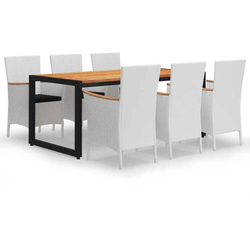 

Juego de comedor para jardín de 7 piezas - Blanco - Youthup
