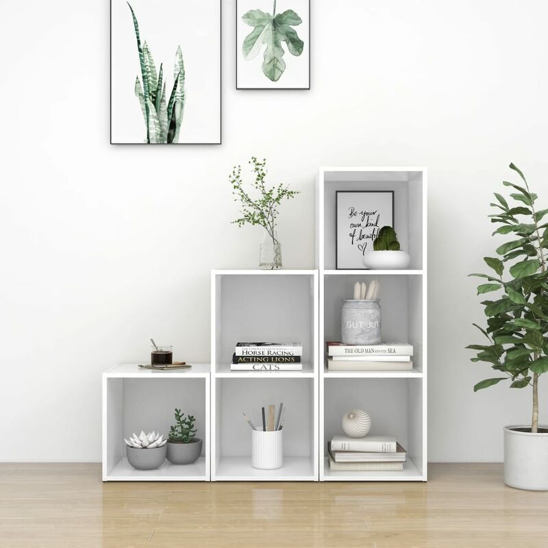

Juego de mueble para TV de 3 piezas aglomerado blanco - Blanco - Youthup