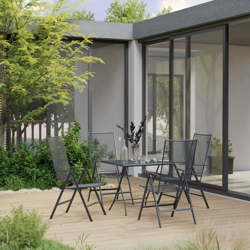 

Juego de muebles de comedor de jardín 5 piezas acero antracita - Antracita - Youthup