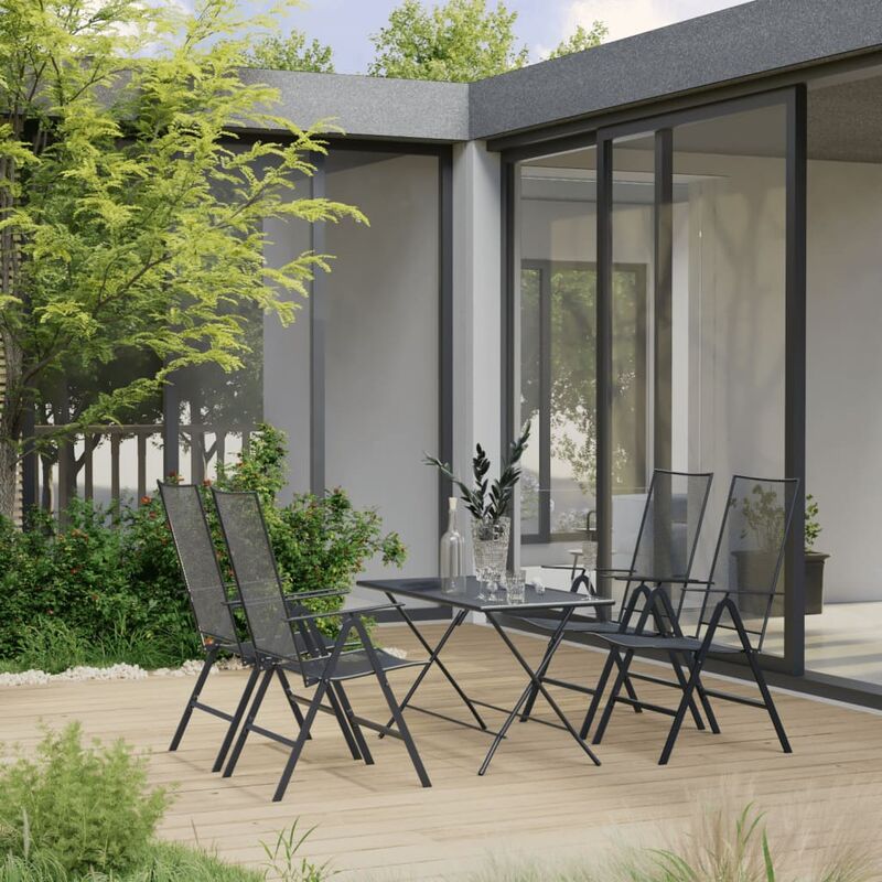 

Juego de muebles de comedor de jardín 5 piezas acero antracita - Antracita - Youthup