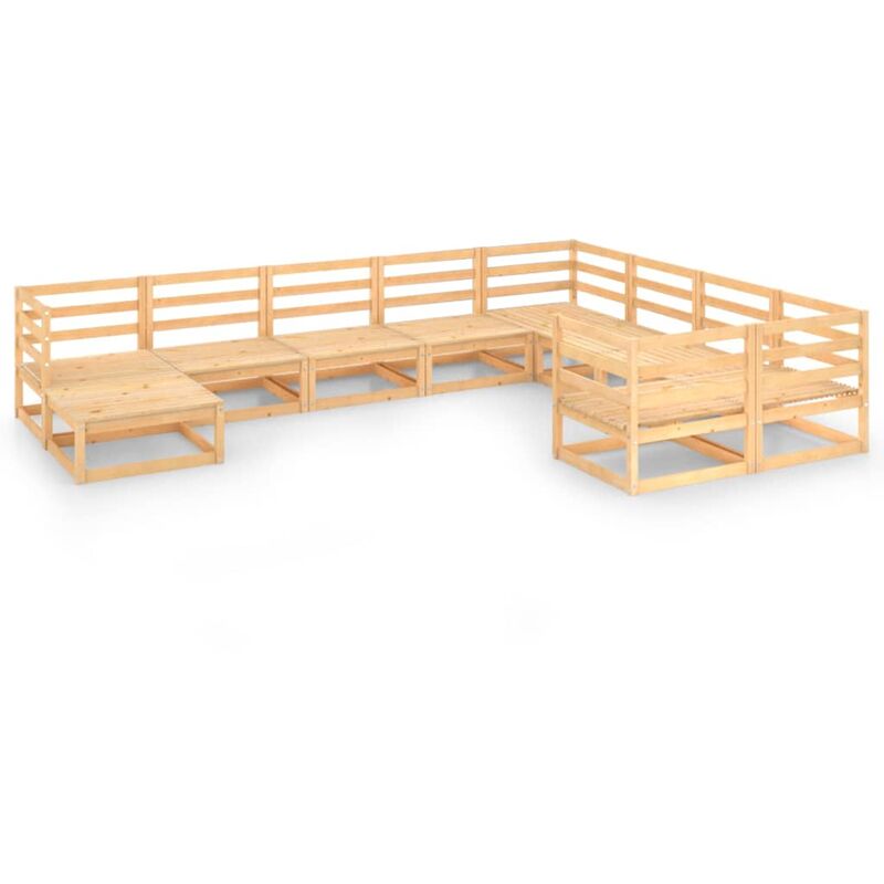 

Juego de muebles de jardín 10 piezas madera pino maciza - Marrón - Youthup