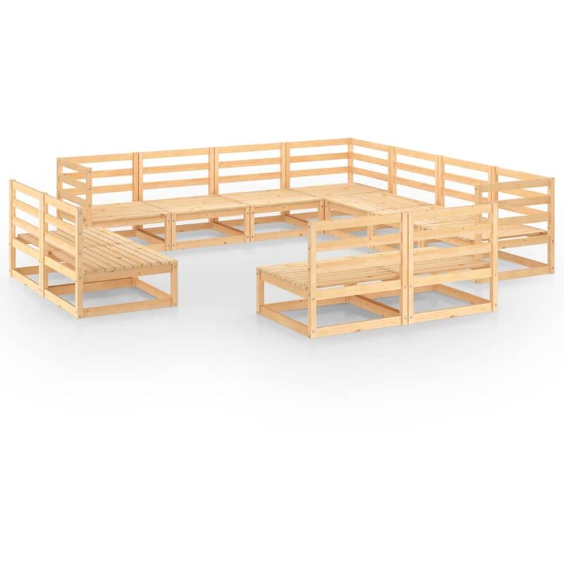 

Juego de muebles de jardín 11 piezas madera de pino maciza - Marrón - Youthup