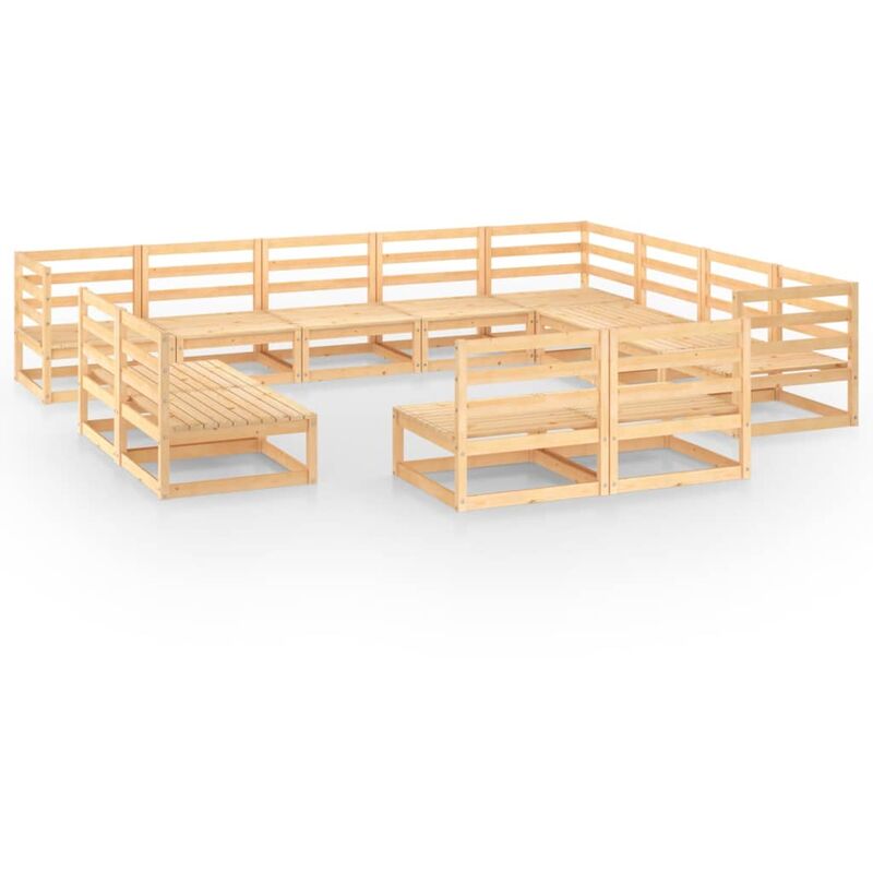 

Juego de muebles de jardín 12 piezas madera pino maciza - Marrón - Youthup