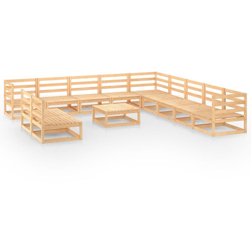 

Juego de muebles de jardín 12 piezas madera pino maciza - Marrón - Youthup